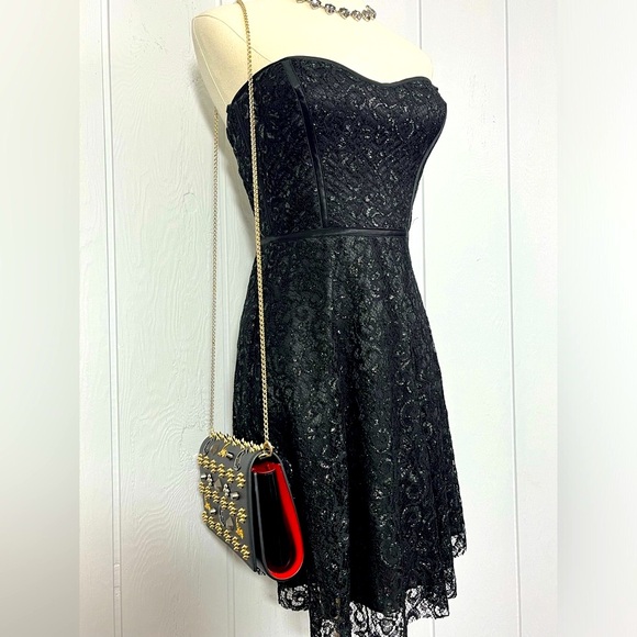 Parker - Eva black lace strapless sparkle mini party dress - Size XS - NWT - Picture 9 of 10